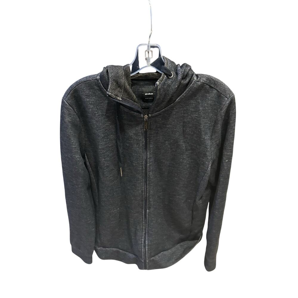 Strellson Zip Up Jacket Hoody J-Owen Blue Gray Size Medium